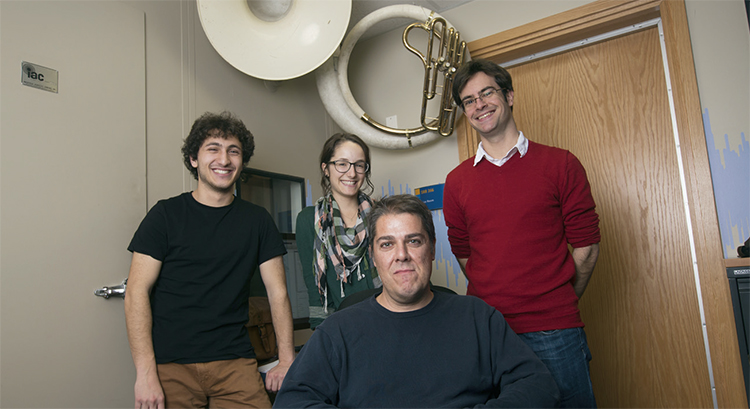Frank Russo and members of his research team at Ryerson University’s SMART Lab. Picture courtesy of SMART Lab
