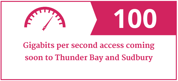 100Gbps coming soon to Thunder Bay and Sudbury