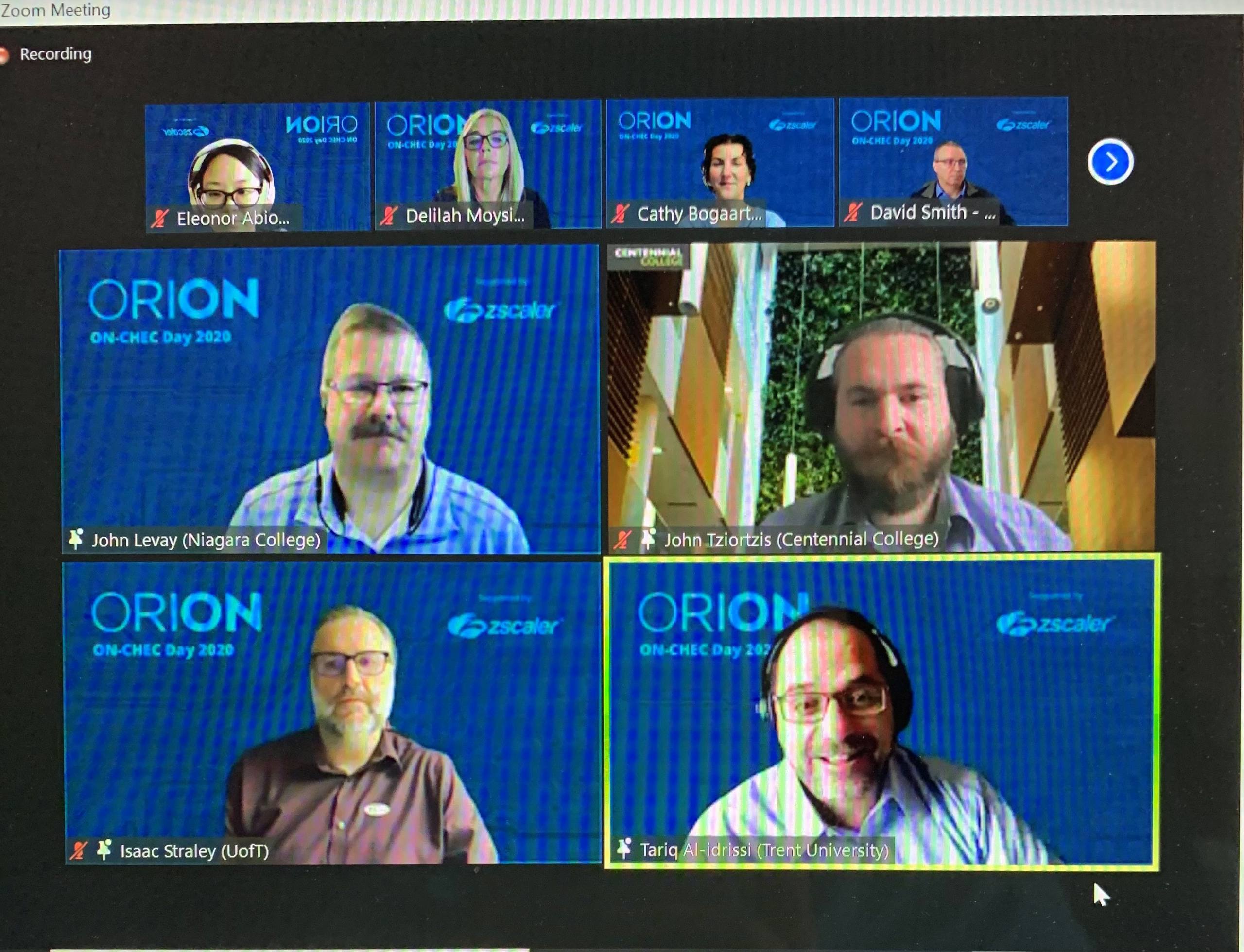 A picture of a Zoom session from ON-CHEC Day