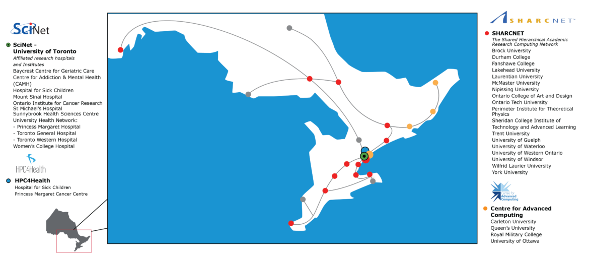 ORION network map of Ontario